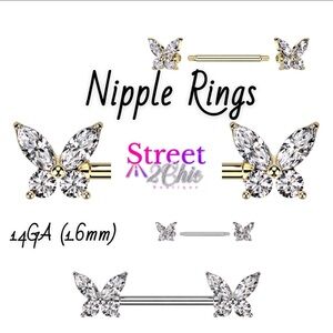 Street2Chic Butterfly Nipple Rings